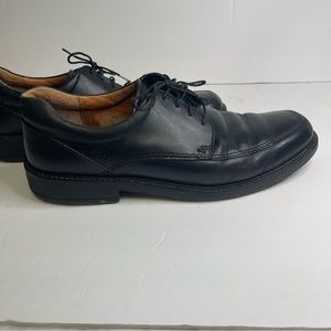 ECCO Mens Black Leather Almond Toe Lace Up Oxford Dress Shoes Sz EU 44 US 10